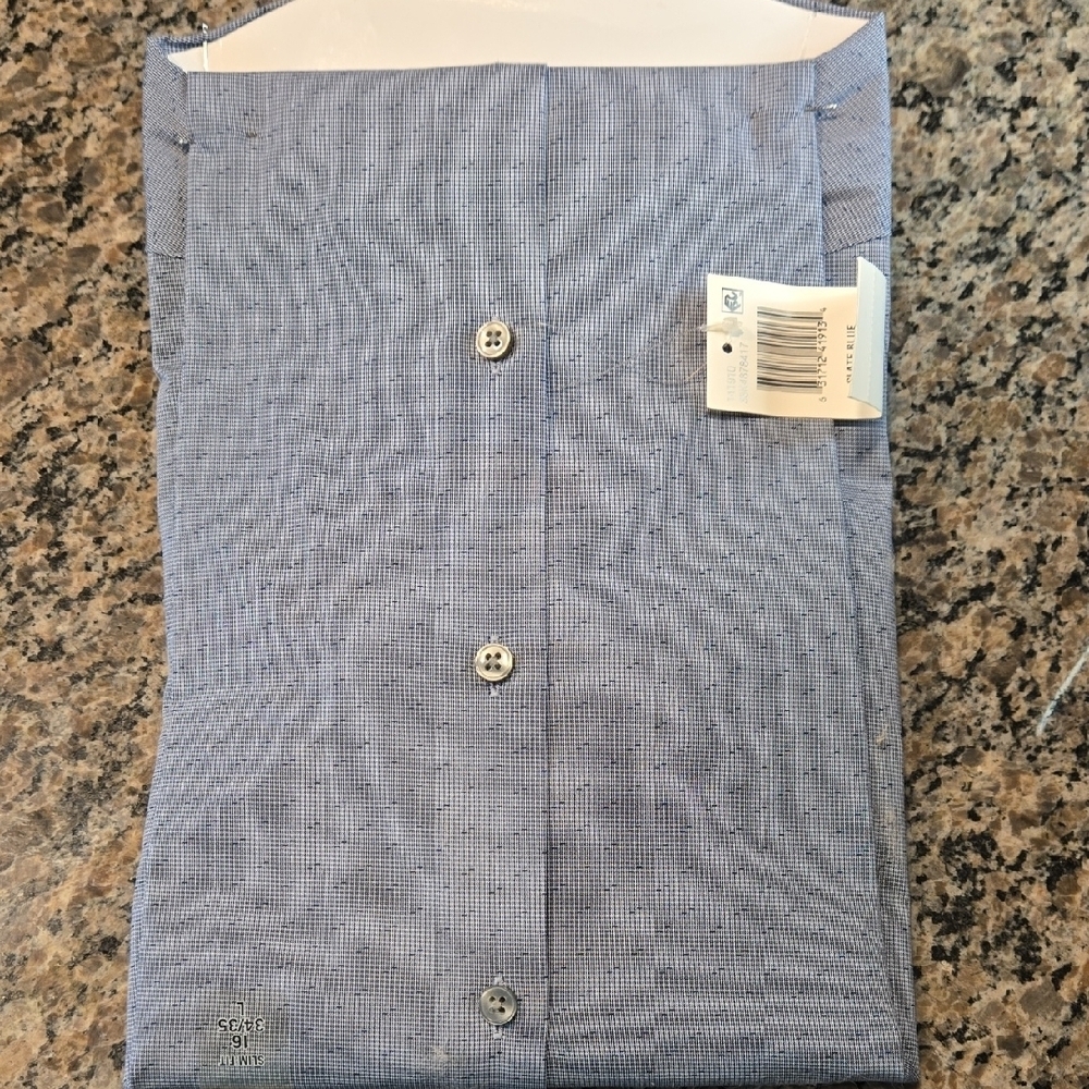 Calvin Klein Men's Steel Blue Dress Shirt - Picture 5 of 7